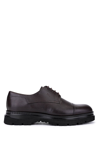Tamer Tanca Men's Genuine Leather Brown Classic Shoes