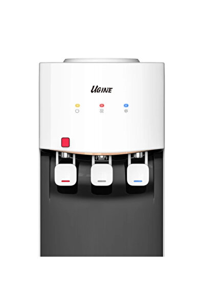 Ugine موزع مياه، تعبئة علوية، 3 صنابير، 5 لترات ماء بارد، 4 لترات ماء ساخن، ق...