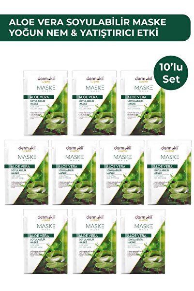 Dermokil Soyulabilir Aloe Vera Jel Yüz Maskesi 15 ml x 10 Adet