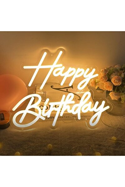 Slasa لافتة نيون LED مكتوب عليها "عيد ميلاد سعيد" مقاس 56 × 35 سم، إضاءة جدار...