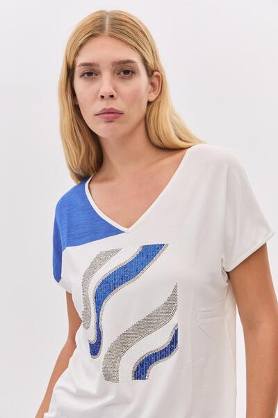DAIDO Bsn stoned v-neck t-shirt