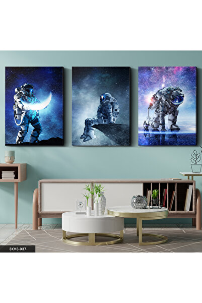 Evinemoda Astronaut Svemir 3-dijelni Kanvas - Slika na Kanvasu