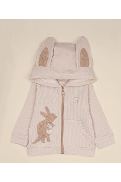 NiLi Hooded Baby Jacket Beige 100% Cotton