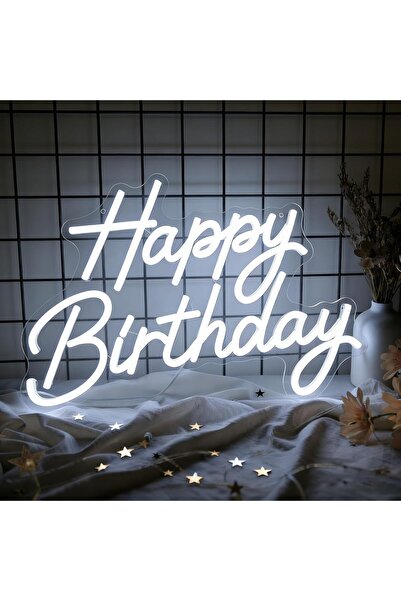 Slasa لافتة نيون LED "عيد ميلاد سعيد" مقاس 42 × 24 سم، مصباح جداري قابل للتعت...