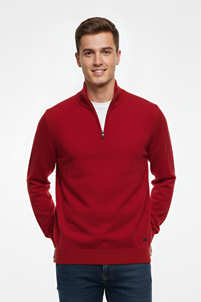 Pulltonic Мъжки пуловер с половин цип и рибарска яка