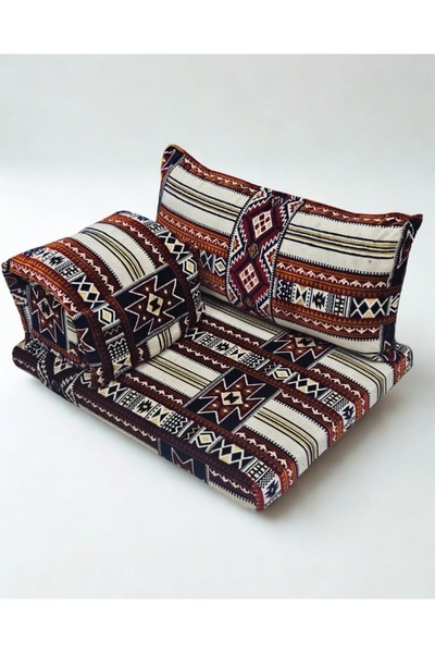 smart home طقم جلوس أرضي فاخر 4 في 1 - مجلس عربي تراثي، قماش مخملي، 70×100×50 سم