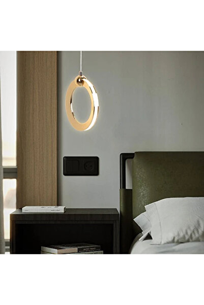 Humer نجف لومينايز علاقي مفرد ذهبي مع لون الانارة 3اضاءات متغيرة معلقة