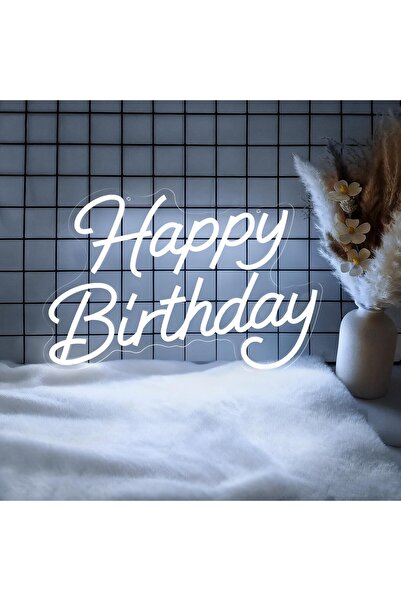 Slasa Happy Birthday LED Neon Sign 42x24 cm, Dimmable Wall Light for Party Decor