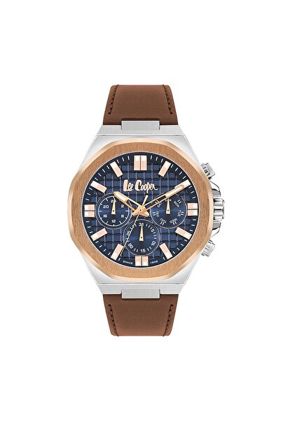 Lee Cooper Erkek Kol Saati Deri Kordon Quartz Mineral Cam Gümüş Kasa