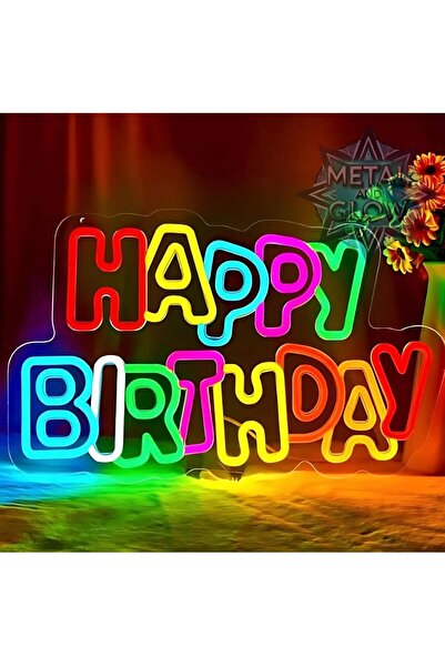 Slasa Happy Birthday LED Neon Sign 42x29 cm, Dimmable LED Wall Light for Parties