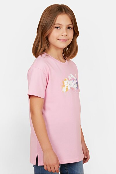 Puma Kids Girl Sportswear Fit Short Sleeve Outdoor T-Shirt, Pink