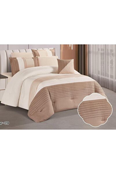 alzawia A double bedsheet with a modern striped design and embroidery that ad...