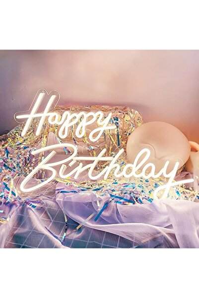 Slasa Happy Birthday LED Neon Sign 42x24 cm, Dimmable Wall Light for Party Decor