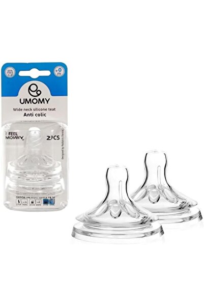 Umomy Silicone Bottle Nipples, Anti-Colic, BPA-Free, Slow Flow (0+M)