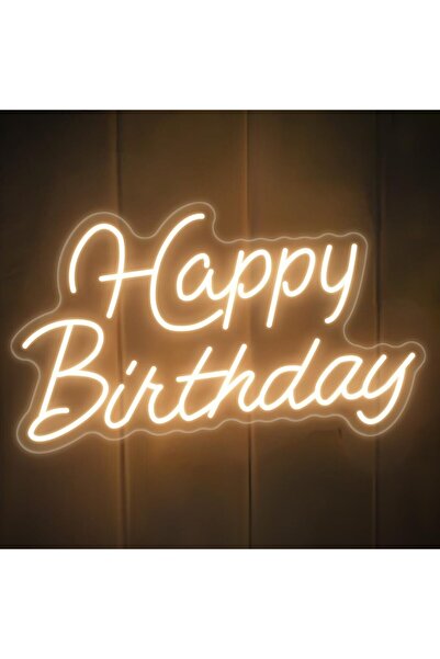 Slasa لافتة نيون LED مكتوب عليها "عيد ميلاد سعيد" مقاس 56 × 35 سم، إضاءة جدار...