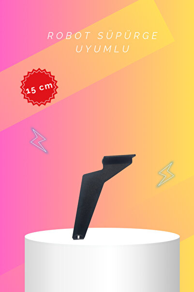 NİKSA METAL Tabanca Ayak Siyah 15cm-(Robot Süpürgeye Uygun)-Modern Metal Mobi...