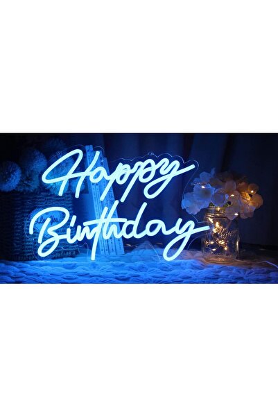 Slasa Happy Birthday LED Neon Sign 41x28 cm, Dimmable Wall Light for Parties