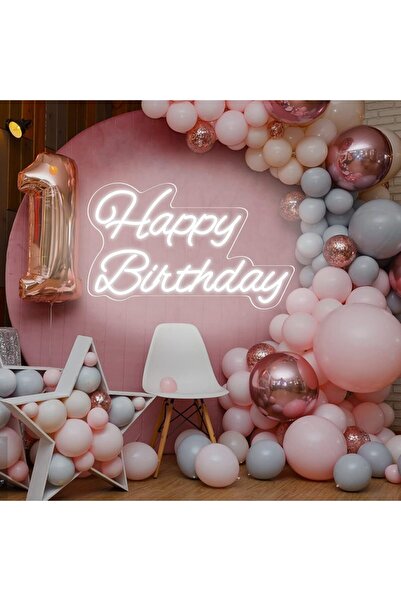 Slasa Happy Birthday LED Neon Sign 42x24 cm, Dimmable Wall Light for Party Decor