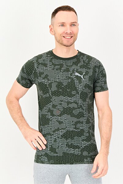 Puma Men Sportswear Fit Camouflage Short Sleeve Outdoor T-Shirt, Multicolor