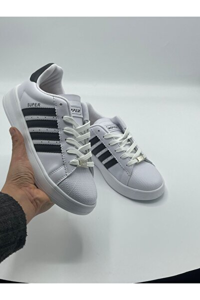 EMSHOES Unisex White Black Striped Casual Sneaker Sports Shoes