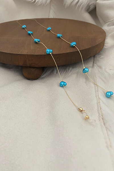 SAVETTE Gözlük Zinciri Barok Mavi İncili Gözlük İpi Hediyelik Aksesuar Airpod...