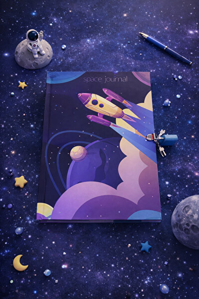 NRCN دفتر يوميات تذكاري مغلق بتصميم الفضاء، 80 ورقة، دفتر ذكريات مسطر، دفاتر ...