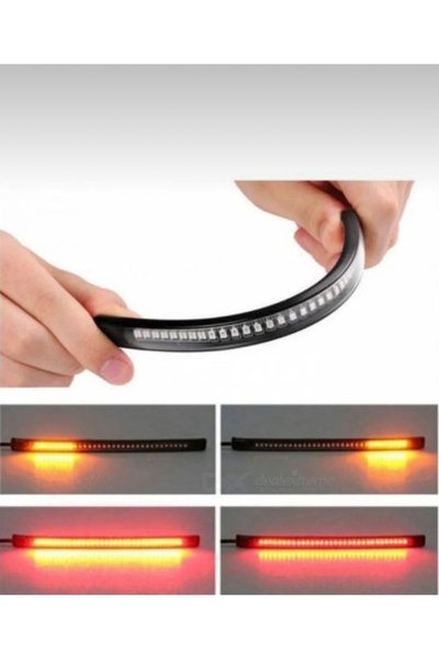 İnter MOTORSİKLET İÇİN SİNYAL PARK FREN ESNEK FLEXİBLE LED ŞERİT LAMBA 3M YAPIŞTIRICILI SU GEÇİRMEZ