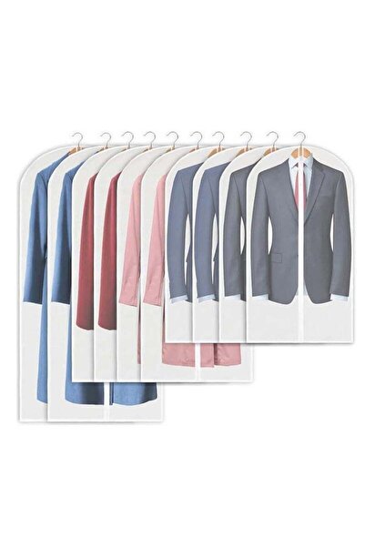 Arabest مجموعة من 10 أكياس ملابس بيضاء، أغطية ملابس تحمي من الغبار، خفيفة الو...