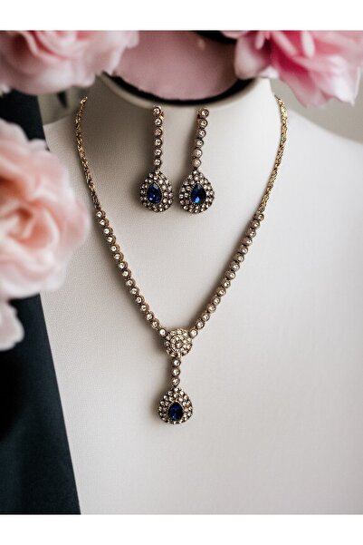 FAYRA ACCESSORIES Zircon Stone Waterway Chain Water Drop Figured Choker Neckl...