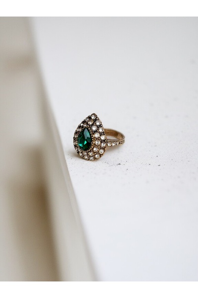 FAYRA ACCESSORIES Zircon Stone Water Drop Figured Ring