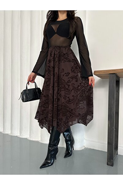 Nazline Tulle Asymmetrical Skirt New Pattern