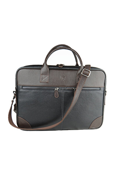 MÇ DERİ 14-15.6-16.1-16.9Inch Compatible Leather Briefcase with Hand and Shou...