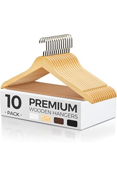 Arabest Hanger Slim Natural Wood Hangers with Extra Soft Non-Slip Rubber Grip...