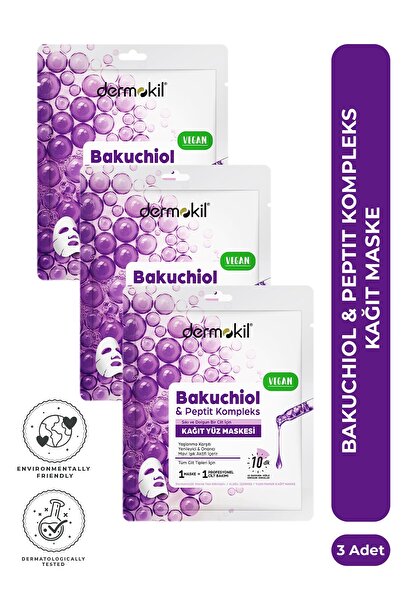 Dermokil Bakuchiol & Peptit Kompleks Yaşlanma Karşıtı ve Onarıcı Kağıt Yüz Ma...