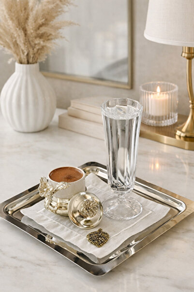 Anadolu Saray Paslanmaz Çelik Kare Sunum Tepsisi |dekoratif Tepsi | Lüx Kare ...