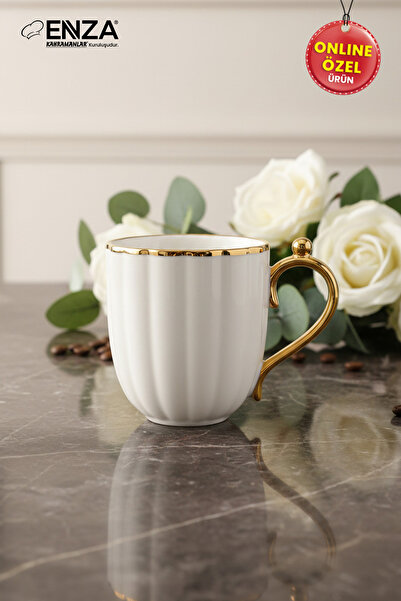 Enza Emerald Porcelain Single Mug Cup Gold
