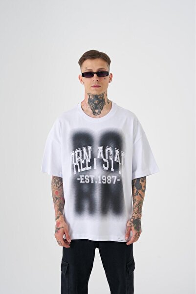 Machinist Men's Street Style Oversized T-Shirt White