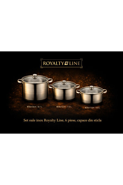 Royalty Line Royalty Line stainless steel pot set, 6 pieces, glass lids
