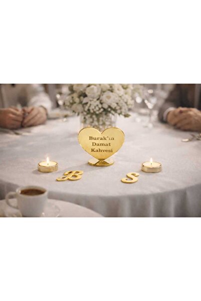 jalehediyelik Damat kahvesi için pleksi masa isimliği kişiye özel no76