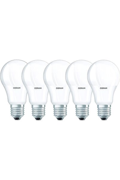 Osram Clas A 8.5 W/6500K LED Bulb E27 Value Lamp (Cool White, Combo Pack of 5)