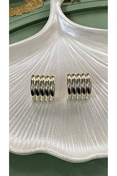 SELUVİA Kadın Silver Renk Parlak Yarım Halka Küpe – Tek Delik İçin Çoklu Görü...