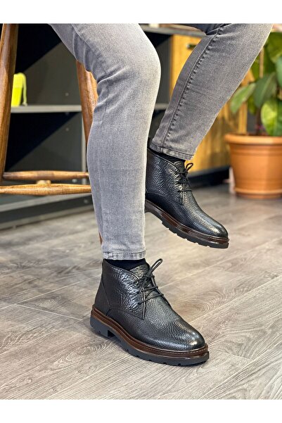 MOR KUNDURA Ανδρικές μπότες καθημερινής χρήσης από γνήσιο δέρμα