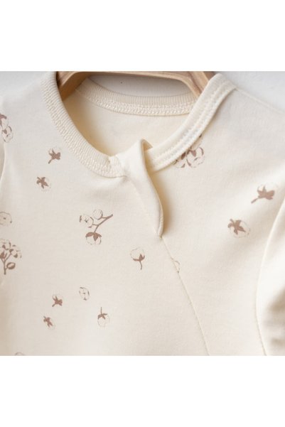 The Nest Kids Vanilla Nest Jumpsuit Premium Organic Cotton Soft Textured Casual Baby Romper