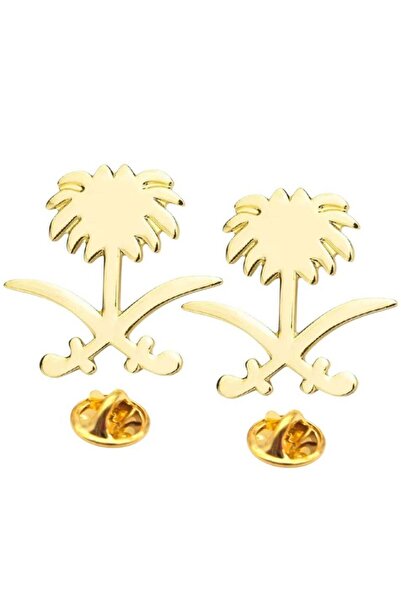 Toybox Saudi Founding Day 2 Pcs Magnetic Brooch Double Swords and Palm