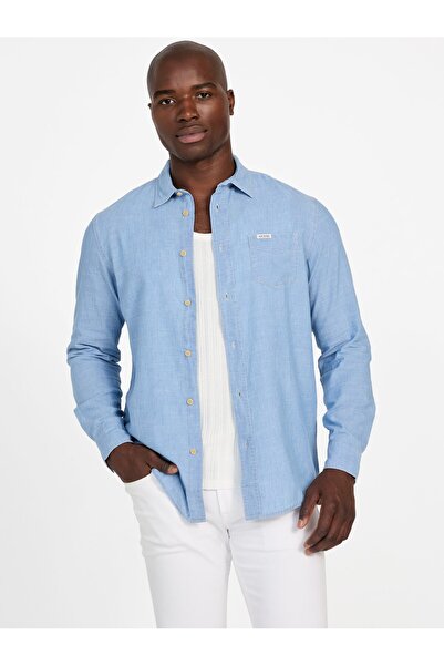Guess Ronnie Erkek Regular Fit Denim Gömlek