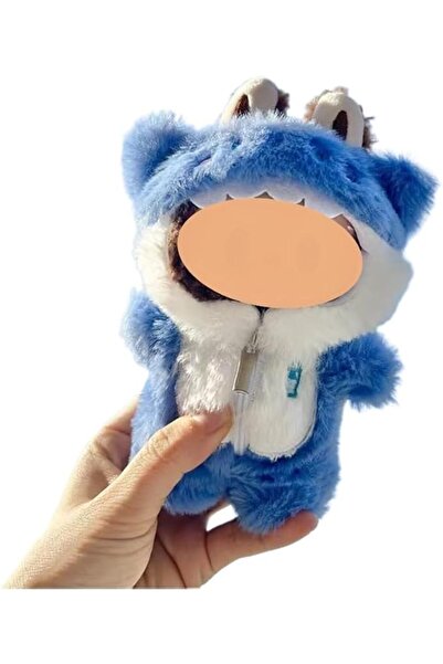 Arabest طقم ملابس لطيف لدمية مقاس 17 سم، جمبسوت فروي أزرق على شكل سمكة قرش لل...