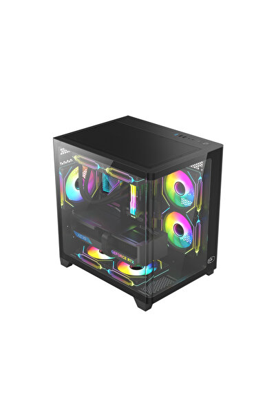 GAMETECH SMALL PRİME V3 KUMANDALI ARGB 5X120MM FANLI MATX BİLGİSAYAR KASASI SİYAH