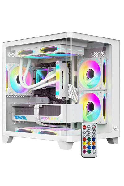 GAMETECH SMALL PRİME V3 KUMANDALI ARGB 5X120MM FANLI MATX BİLGİSAYAR KASASI B...