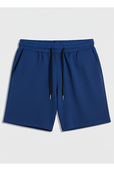 EYAX MODA Pantaloni scurți din bumbac pieptănat pentru bărbați, cu buzunare