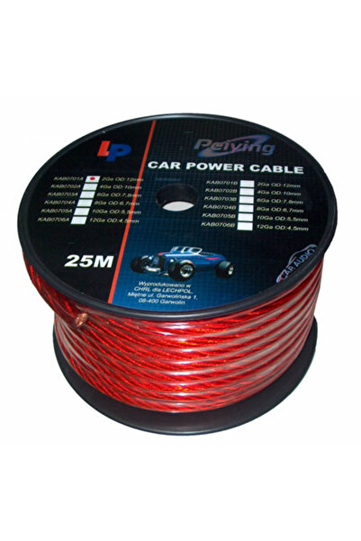 Peiying Copper Power Cable 25m 6ga (7.8mm/13.29mm2) Red